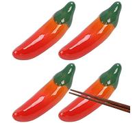 Lpitoy Baguettes À Piment en Céramique, 4 Pièces, Joli Support De Cuillère À Dîner, Support De Vaisselle en Forme De Légume pour Couteau Fourchette