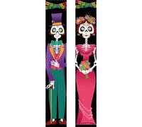 Lpitoy Bannière De Porte pour Porche, Jour des Morts, Halloween, Mexique, Dia De Los Muertos, Décorations De Fête Prénatale, d'anniversaire, Drapeau De Bienvenue, Décoration Murale