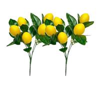 Lpitoy Branches De Citron Artificielles, 2 Pièces, Fausses Décorations De Citron, Centre De Table De Ferme, Tiges De Fruits, Branches pour Vase, Cuisine, Fête, Décoration De Maison