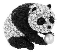 Lpitoy Broche Panda en, Broche en Scintillant, Épingle À Revers, Badge De Corsage Panda De Dessin Animé pour Femmes Hommes, Épingle À Vêtements De Costume