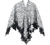 Lpitoy Cape d'halloween en Toile D'araignée, Déguisements d'halloween pour Femmes, Cape Gothique, Cape De Sorcière, Châle, Accessoires De Déguisement d'halloween