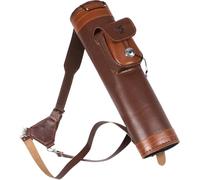 Lpitoy Carquois De Tir À l'arc Support De Carquois De Flèche Arrière Tenir 24 Pièces Flèches À Bandoulière en Cuir Réglable Arc Exercice De Cible De Chasse pour Adolescents Adultes