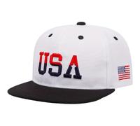 Lpitoy Casquette De Baseball USA Hat avec Drapeau Américain Brodé, Fermeture Snapback, Casquette Trucker Ajustable pour Hommes Femmes
