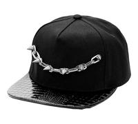 Lpitoy Casquette Snapback Tendance, Casquette Trucker Ajustable avec Chaîne, Style Hip-hop, Visière Plate, pour Hommes Femmes