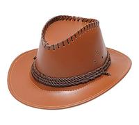 Lpitoy Chapeau De Cowboy en Cuir Fabriqué À La Main, Chapeau De Cow-Girl Occidental À Large Bord, Chapeau Rétro Panama, Chapeau De Jazz pour Hommes Et Femmes