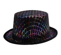 Lpitoy Chapeau Haut-de-Forme Fantaisie À Paillettes Brillantes, Chapeau De Magicien, Chapeau Melon, Déguisement, Chapeau Haut-de-Forme pour Hommes Femmes