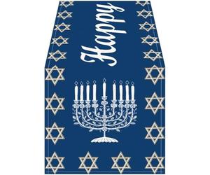 Lpitoy Chemin De Table De Hanoukka, Chemin De Table De Pâque Juive Menorah Chanukah Menorah Couverture De Table Étoile De David Décorations De Table pour Fête De Vacances, Cuisine, Salle À Manger