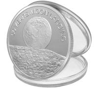 Lpitoy Collection Commémorative Collection d'art Gift 50e Anniversaire of Moon Landing Comingable Silver Color Souvenir Coin