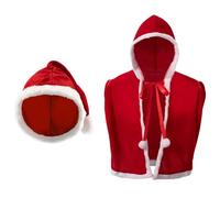 Lpitoy Costume De Père Noël Sexy pour, Cape Rouge À Capuche Courte avec Chapeau, Accessoires De Déguisement