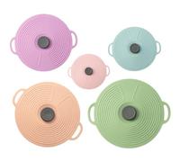 Lpitoy Couvercles en Silicone, 5 Pièces De Différentes Tailles, Couvercles Anti-éclaboussures pour Micro-Ondes, Couvercles De Cuisson Résistants À La Chaleur pour Bols, Assiettes, Casseroles, Poêles,