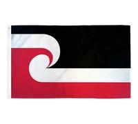 Lpitoy Drapeau Maori, Bannière Polynésienne Indigène avec Deux Œillets Métalliques Fondues Résistantes Vives Couleurs Maori Drapeau Polyester Maori Drapeau