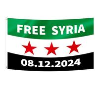 Lpitoy Drapeau Syrien, Drapeau Syrien Libre, Bannière De L'armée Syrienne avec Deux Œillets Métalliques, Résistant À Décoloration, Couleurs Vives