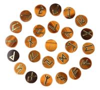 Lpitoy Ensemble De 25 Runes Oculaires Gravées, Runes De L'alphabet Viking Elder Futhark, Équilibrage des Chakras, Guérison Reiki, Spiritualité Métaphysique