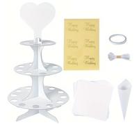 Lpitoy Ensemble De Supports De Cônes De Confettis De Mariage, Cônes De Confettis Support De Support, Boîte De Cônes en Papier, Placement De Confettis De Pétales De Fleurs Séchées pour Fête