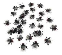 Lpitoy Fausses Mouches, 30 Pièces, Jouets De Simulation D'insectes, Petites Mouches Réalistes pour Blague, Fournitures De Fête du Poisson D'avril, d'halloween