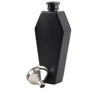 Lpitoy Flasque Cercueil en Acier Inoxydable avec Entonnoir, Bouteille De Vin Étanche, Flasque Hexagonale pour Whisky, pour Fête d'halloween, Fournitures De Bar