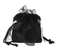 Lpitoy Fourre-Tout en Dentelle avec Nœud en Dentelle, À Poignée en Perles Blanches, De Soirée Seau D'été, À Bandoulière, Fourniture pour Femmes pour Un Usage Quotidien