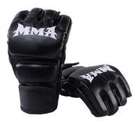 Lpitoy Gants de MMA, Gants de Boxe Demi-Doigts, Mitaines de MMA avec Bande de Poignet réglable pour Le Sparring et l'entraînement au Sac de Frappe