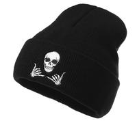 Lpitoy Halloween Squelette Décoratif Bonnet Chapeau Hommes Tricoté Chapeau Hip Hop Casquette Crâne Mode Pull Chapeau Casual Sport Chaud Épais Casquette d'hiver Unisexe