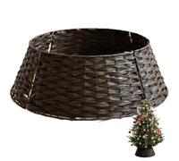 Lpitoy Jupe De Col d'arbre De Noël, Couverture De Support De Base D'anneau De Panier De Collier d'arbre De Noël en Osier De Rotin pour Décoration De Noël