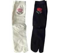 Lpitoy Lot De 2 Paires De Chaussettes Tabi Roses, Chaussettes Élastiques À Deux Orteils Fendues, Style Tongs Japonaises, Chaussettes Décontractées pour Femmes