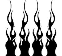 Lpitoy Lot De 4 Autocollants Réfléchissants De Flamme pour Voiture, Vinyle, Course, Sport, Rayures De Flamme, pour De Golf, Véhicules Tout-Terrain, Motos, Vélo, Skateboard, Ordinateur Portable,