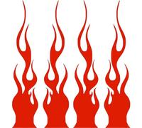 Lpitoy Lot De 4 Autocollants Réfléchissants De Flamme pour Voiture, Vinyle, Course, Sport, Rayures De Flamme, pour De Golf, Véhicules Tout-Terrain, Motos, Vélo, Skateboard, Ordinateur Portable,