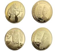 Lpitoy Lot De 4 Pièces Commémoratives De L'égypte Antique, Représentant Le Pharaon Anubis Ses Symboles. Cadeau Souvenir.