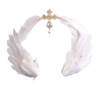 Lpitoy Mary Halo Couronne Bandeau Plume Halo Couronne Déesse Coiffure pour Halloween Cosplay Costume Fête