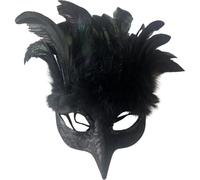 Lpitoy Masque De Corbeau d'halloween, Masque De Corbeau À Plumes, Masques De Costume De Cosplay d'halloween, Masques D'oiseau Corbeau Noir, Masques De Mascarade, Accessoires De Cosplay