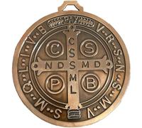 Lpitoy Médaille Croix De Saint Benoît Extra Large De 12,7 Cm (5 Pouces), Finition pour Décoration Murale Ou De Bureau, Plaque De Collection Catholique De Style Antique