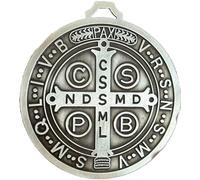 Lpitoy Médaille Croix De Saint Benoît Extra Large De 12,7 Cm (5 Pouces), Finition pour Décoration Murale Ou De Bureau, Plaque De Collection Catholique De Style Antique
