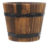 Lpitoy Mini Jardinières en Baril De Seau en Bois, Conteneur De Pots De Jardinières De Fleurs Rustiques pour Décoration Intérieure Extérieure De Maison, Petits Pots De Plantes