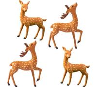 Lpitoy Mini Statue De Cerf Miniature, 4 Pièces, Figurines De Cerf, Modèle D'ornement, Jouet De Renne Mignon, Décor Artistique, Ornements De Noël, Modèle Animal