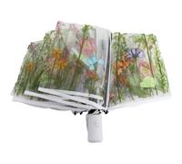Lpitoy Parapluie Automatique À Fleurs Transparentes, Pliable, Coupe-Vent, Élégant, Résistant À Pluie, pour Fête De Mariage