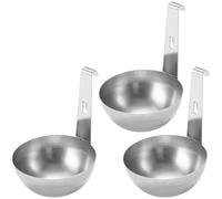 Lpitoy Pocher À Oeufs en Acier Inoxydable, 3 Pièces Machine À Oeufs Pochés Parfaite, Cuiseur À Oeufs Rond pour Outil De Cuisine De Petit Déjeuner Coquetiers Pochés