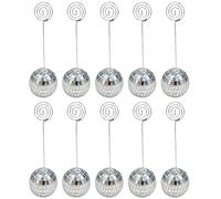 Lpitoy Porte-numéros De Table en Boule, 10 Pièces, Carte De Place en Argent avec Tourbillonnant, Cartes Nominatives, Clips De Support Photo, Porte-Photo pour Fête De Mariage