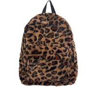 Lpitoy Sac à Dos en Peluche imprimé léopard pour Femmes et Filles, élégant, idéal pour l'école, Le Voyage, à bandoulière, Tendance