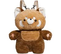 Lpitoy Sac à Dos en Peluche Panda Roux Mignon, Sac à Dos Animal en Peluche, Sac à Dos Animal Panda Kawaii, Sac à bandoulière Moelleux, Sac à Dos décontracté pour Filles