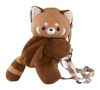 Lpitoy Sac à Dos Panda Rouge Mignon en Peluche Douce, Sac à Bandoulière Moelleux pour Enfants et Amoureux des Pandas