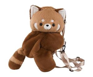Lpitoy Sac à Dos Panda Rouge Mignon en Peluche Douce, Sac à Bandoulière Moelleux pour Enfants et Amoureux des Pandas