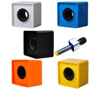 Lpitoy Station De Drapeau De Microphone, 5 Pièces, Drapeaux De Micro D'interview Portables, Cube De Microphone, Accessoires De Microphone pour Interview Ktv Journaliste Hôte