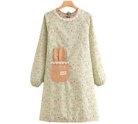 Lpitoy Tablier en Toile À Manches Longues, Salopette Smockée, Tablier De Travail, Tablier De Cuisine pour Le Lavage De Vaisselle, Le Travail en Laboratoire, Le Toilettage des Chiens