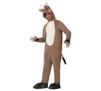 LPLKON Costume d'âne à capuche pour adulte - Pyjama grenouillère pour fête d'Halloween (marron, taille L)