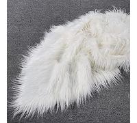 LPLND Qualité Tissu en Fausse Fourrure 170 * 50cm Tissu en Peluche Longueur des Cheveux 7-10cm Tissu Duveteux Utilisé pour pour Décorations de Costumes, Artisanat de Couture (Color:Blanche)