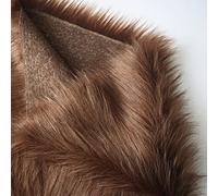 LPLND Qualité Tissu en Peluche Tissu en Fausse Fourrure matériau en Fausse Fourrure à Poils Longs Moelleux pour Costume Mode Tapis Accessoires Décors Chaise Cosplay Décoration 150cm*50c(Color:Brun)