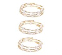 LPLPL Bracelet for Femme, Bracelets personnalisés 3 pièces Bijoux Bracelet Bracelets for Femme Bracelet for Bracelets en Strass Bracelet en Diamant Cadeau d'anniversaire doré