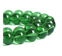 LPLPL Perles rondes en pierres précieuses naturelles, 10 mm, 36 pièces, perles d'espacement en grès bleu, for la fabrication de bijoux, bracelet, 1 brin(Green Glass,4 mm)