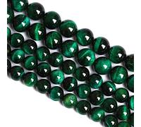 LPLPL Perles rondes en pierres précieuses naturelles, 10 mm, 36 pièces, perles d'espacement en grès bleu, for la fabrication de bijoux, bracelet, 1 brin(Green Tiger Eye Stone,8 mm)