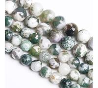 LPLPL Perles rondes en pierres précieuses naturelles, 10 mm, 36 pièces, perles d'espacement en grès bleu, for la fabrication de bijoux, bracelet, 1 brin(Tree Leaf Agate,12MM)